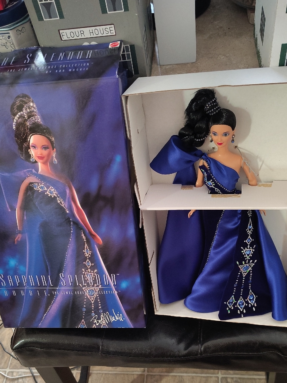 Vintage 1996 Barbie Sapphire Splendor Doll in Deep Blue and Black
